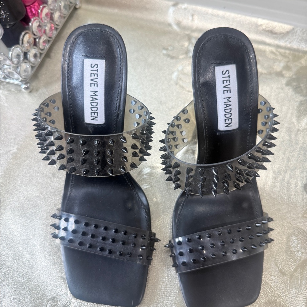 Steve Madden Black Studded Women's Sandals